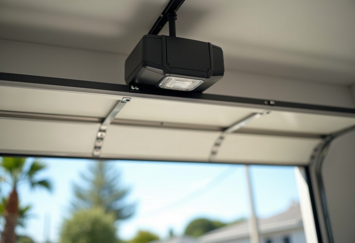 New garage door opener and rail installed — Elanora